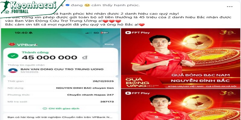 Nguyễn Đình Bắc ghi điểm với nghĩa cử cao đẹp sau Gala Quả bóng Vàng 3 Tập trung cùng U23 Việt Nam hướng tới châu Á